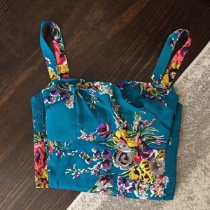 Trashy Diva Trixie Top in Turquoise Floral